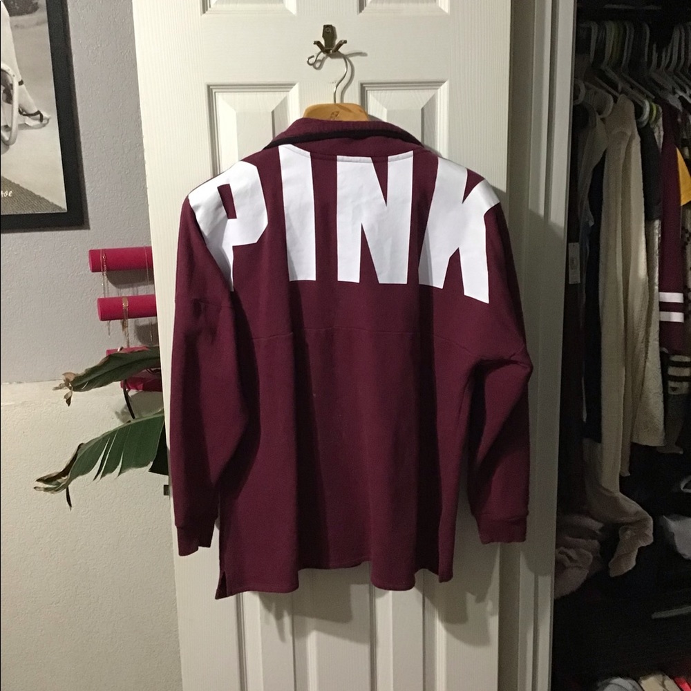 VS pink quarter zip pullover